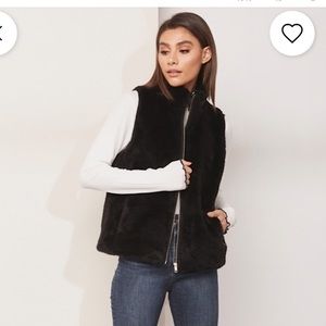 J. Crew - faux fur vest - black